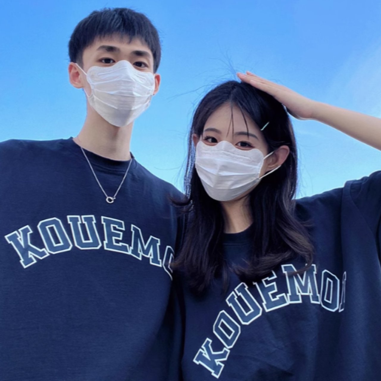 特別感 カップルコットンTシャツセット（ネット映えのトレンドブランド）