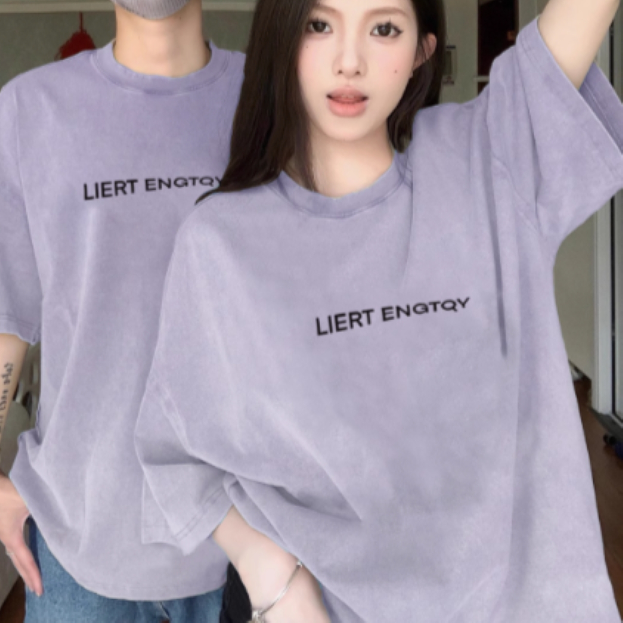 特別デザイン ネット映え カップルコットンTシャツ（半袖）