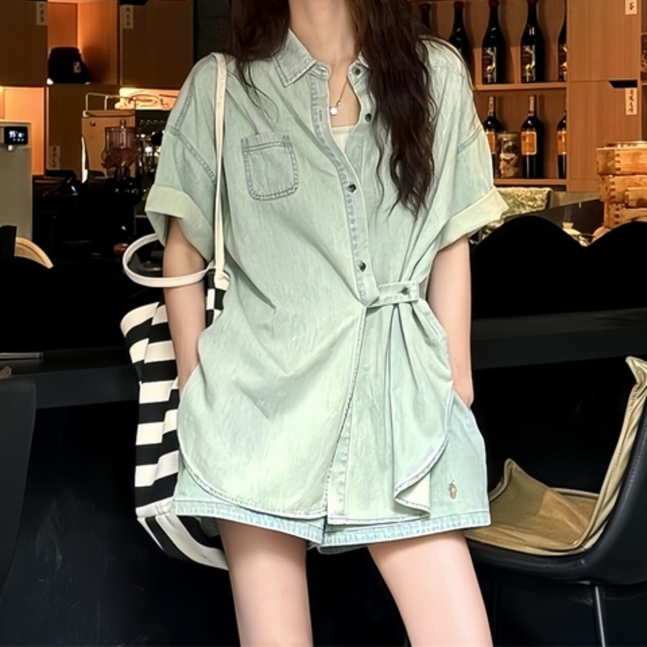 双子コーデ クールなデニム