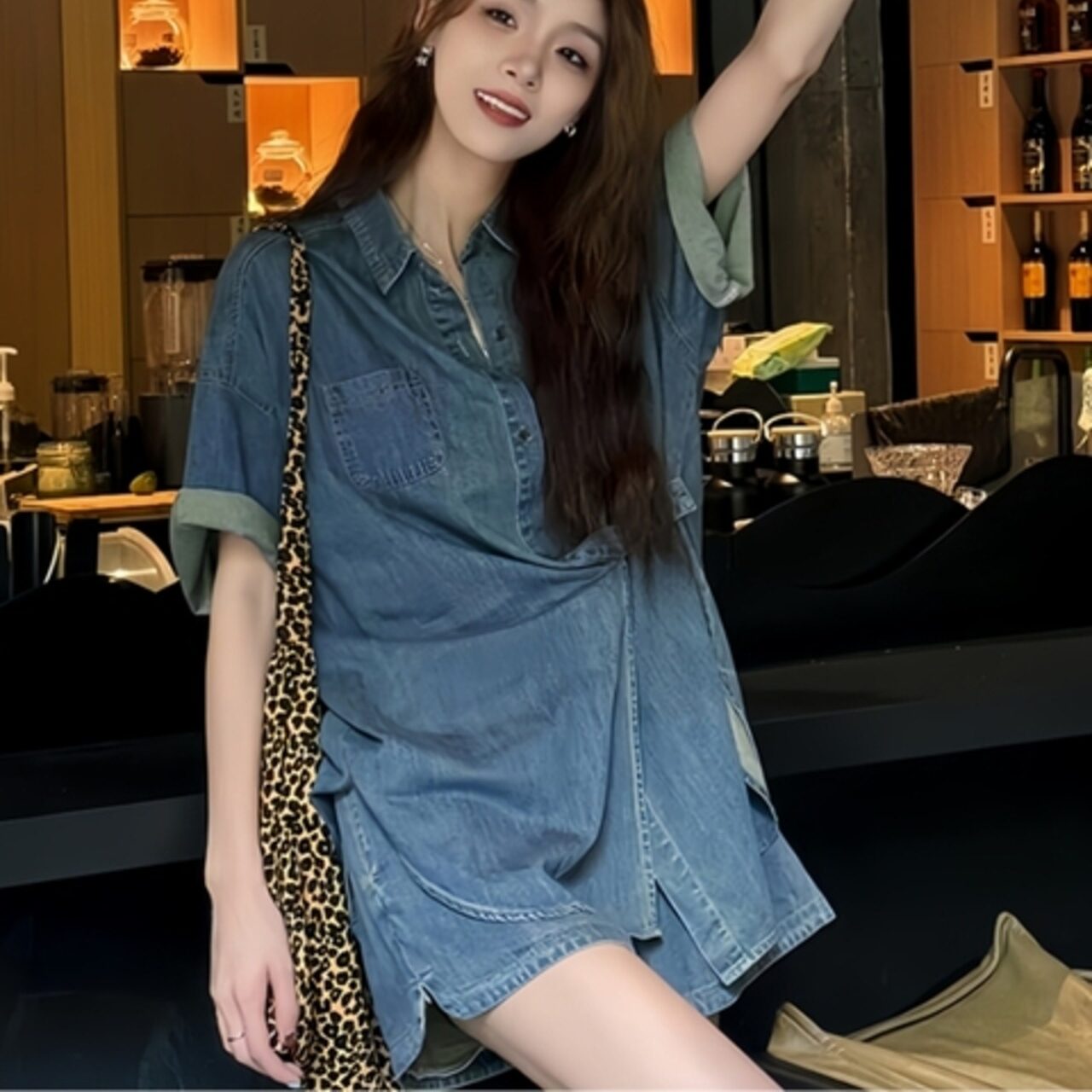 双子コーデ クールなデニム