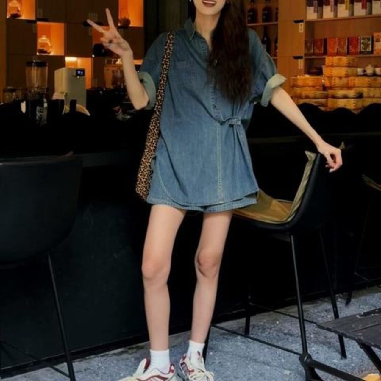 双子コーデ クールなデニム