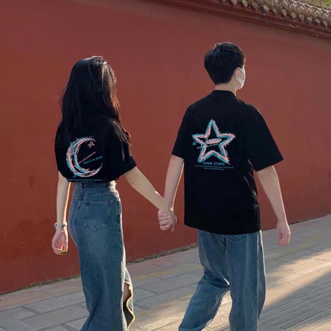 ユニークデザイン カップル半袖Tシャツ（被らない超人気）