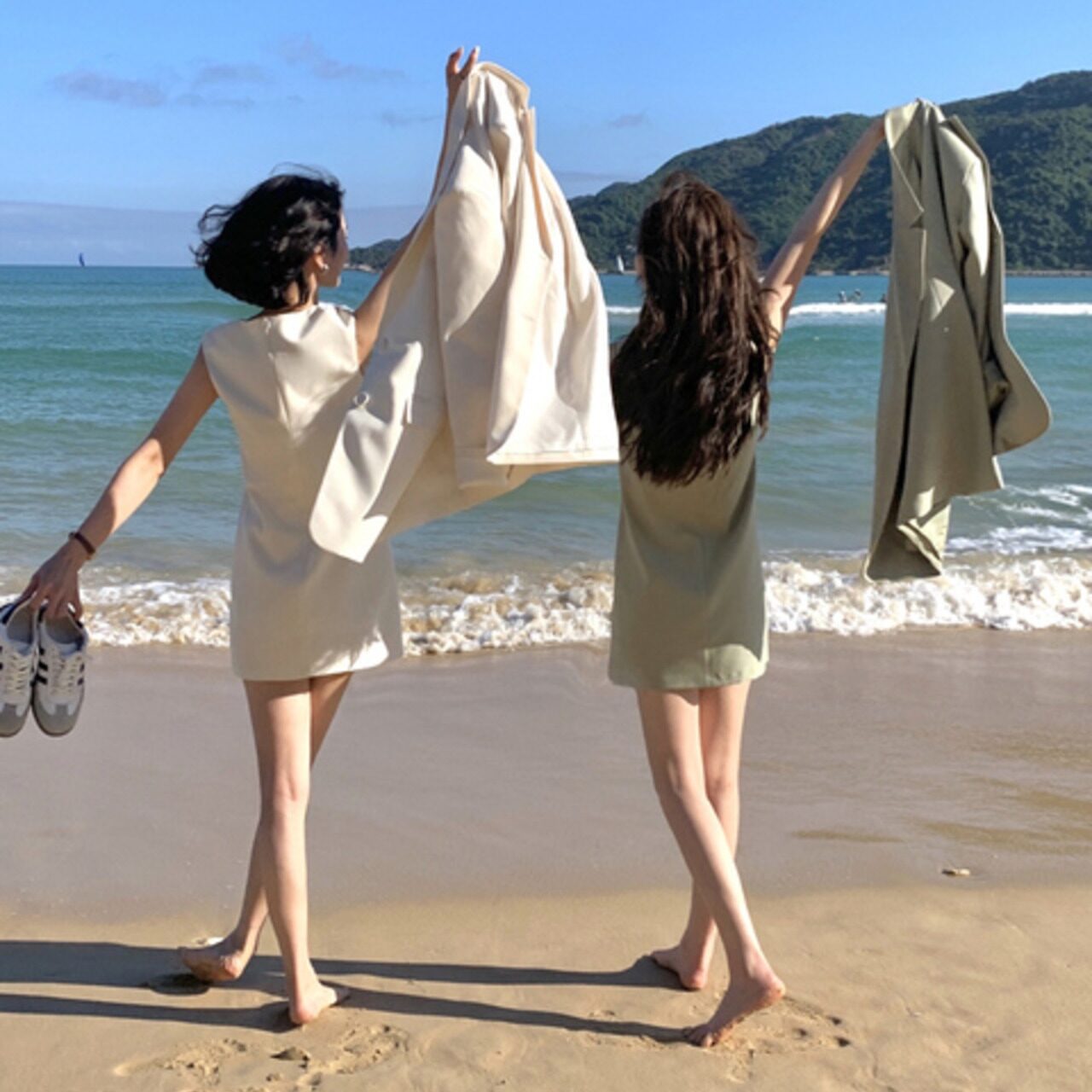 キャンディカラー ノースリーブワンピ（フランス風） 双子コーデに◎