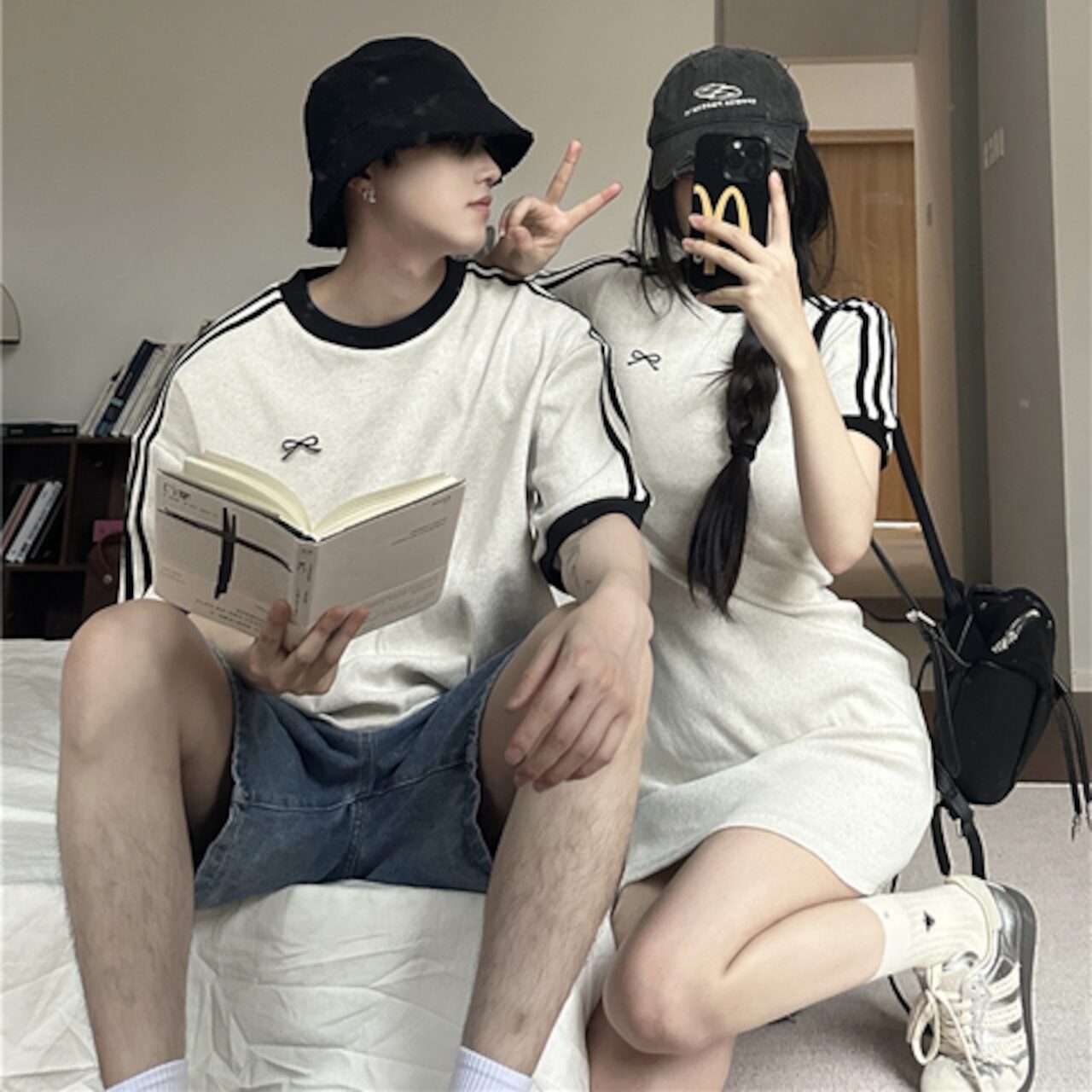 トレンドデザイン カップルTシャツ＆ワンピース
