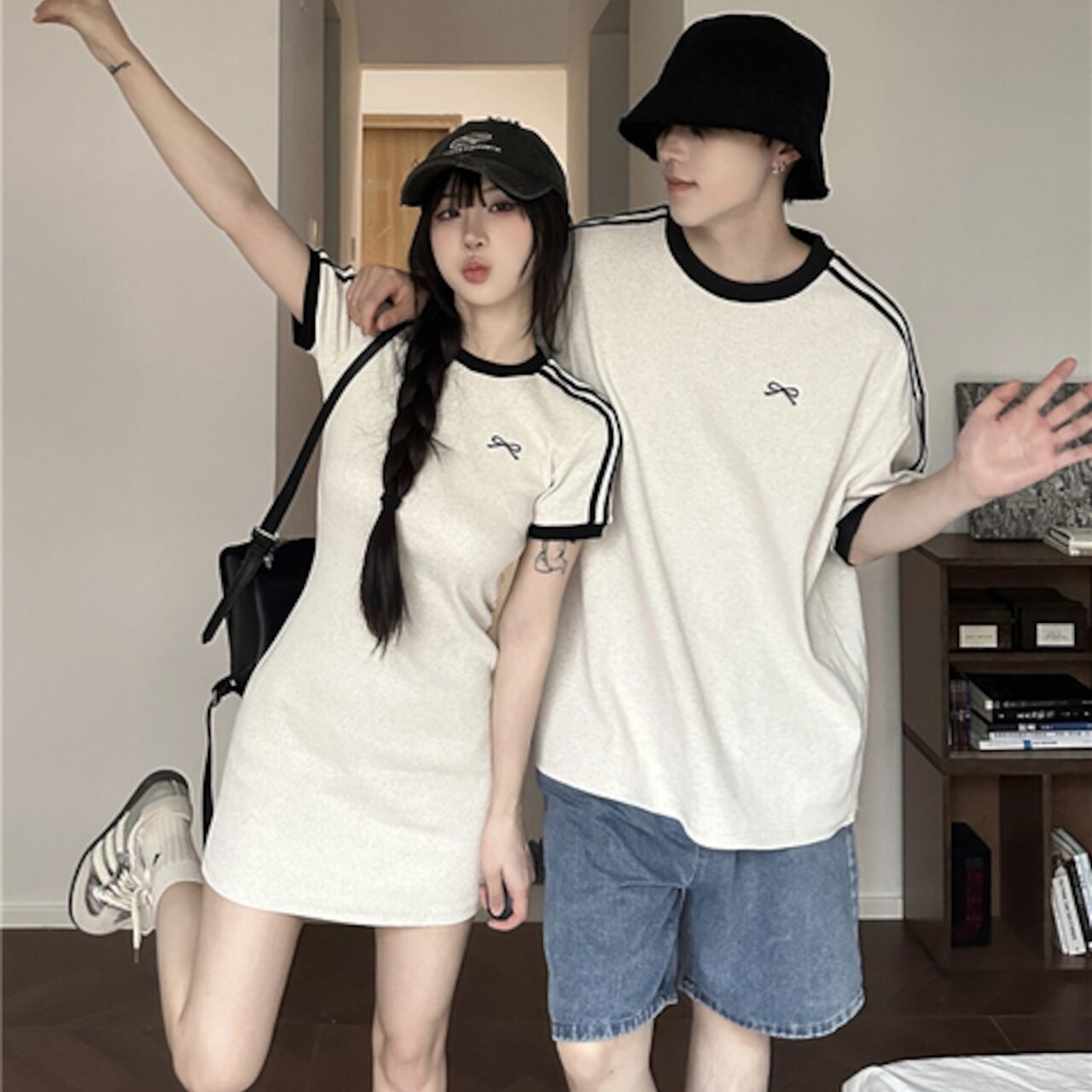 トレンドデザイン カップルTシャツ＆ワンピース