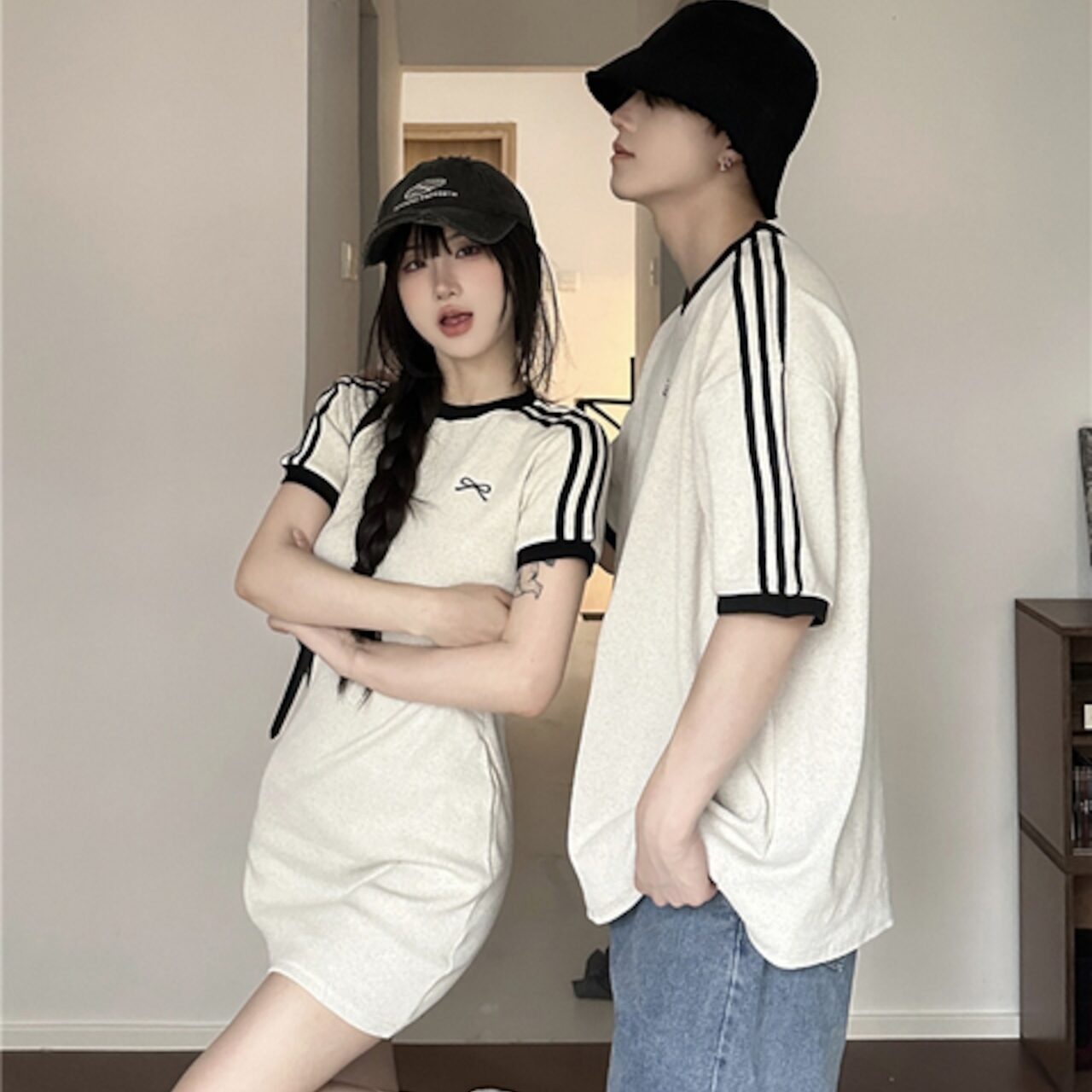 トレンドデザイン カップルTシャツ＆ワンピース