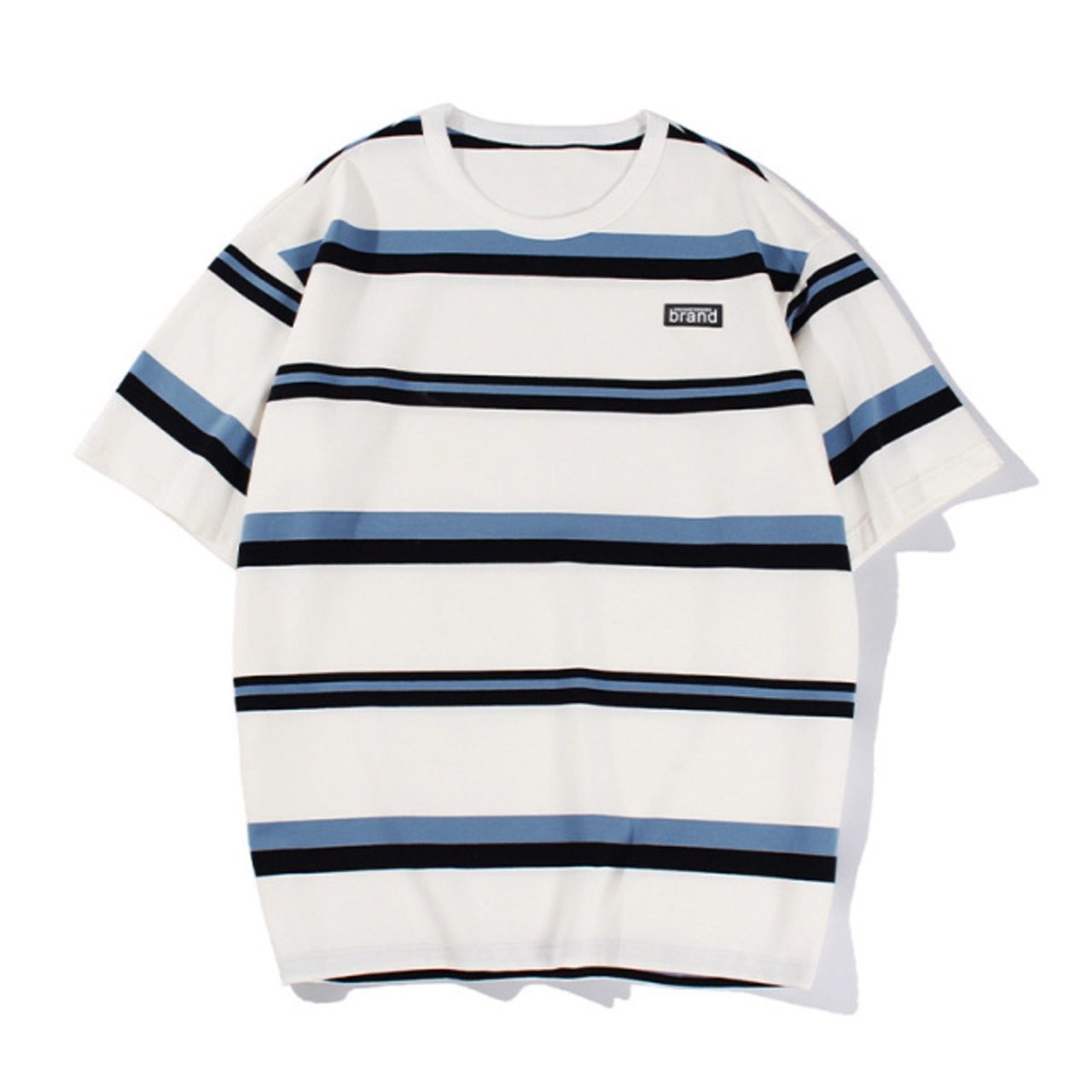 ペアルック カジュアルストライプ Tシャツ