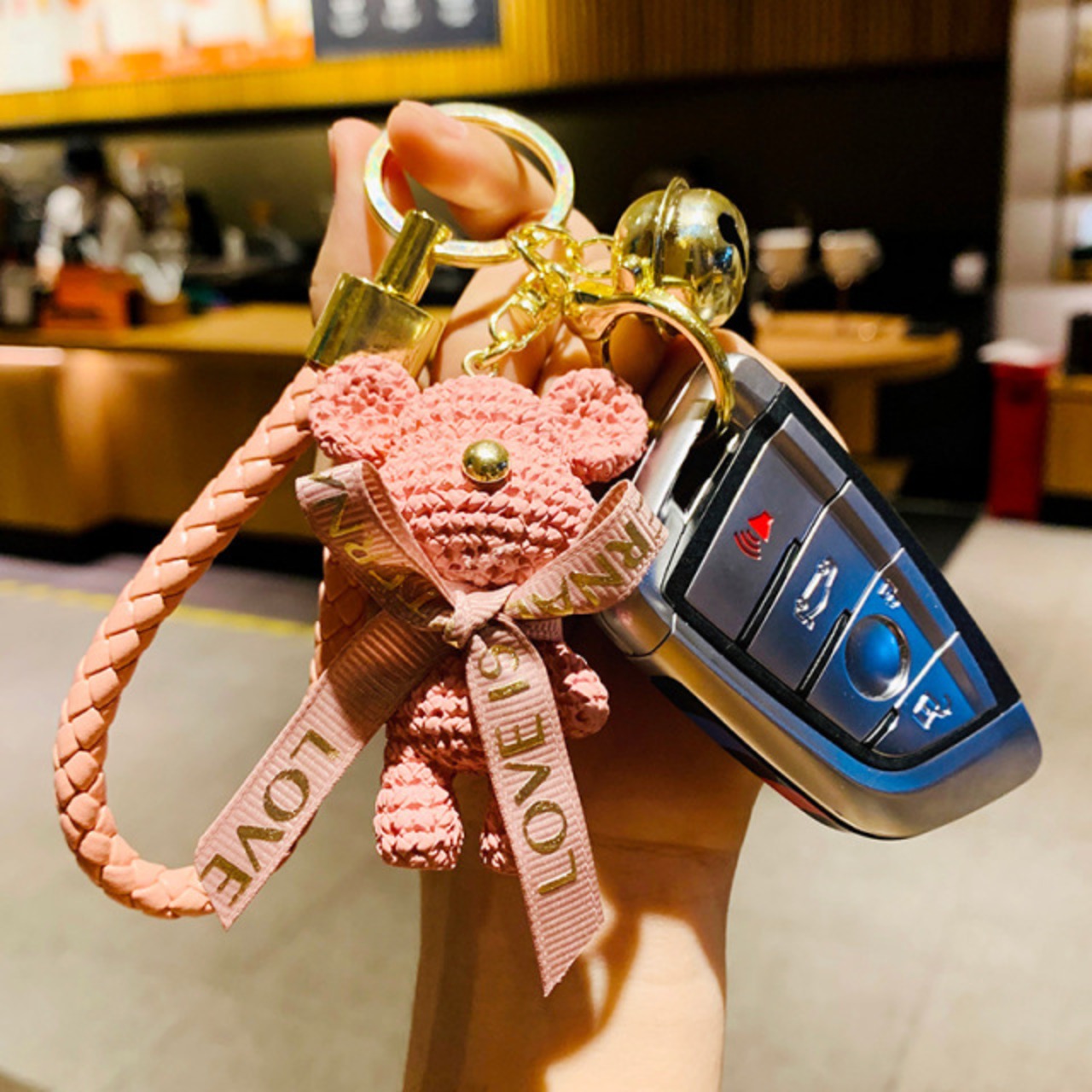 ペアルック カラフルベアモチーフ キーホルダー