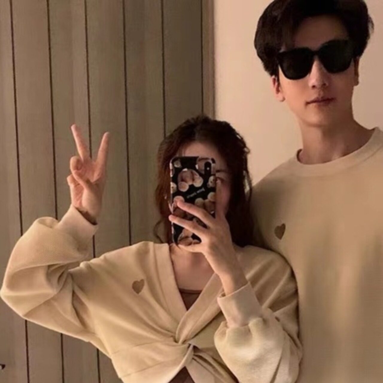 ペアルック 韓国風 ハートペア ワンピース＆トレーナー