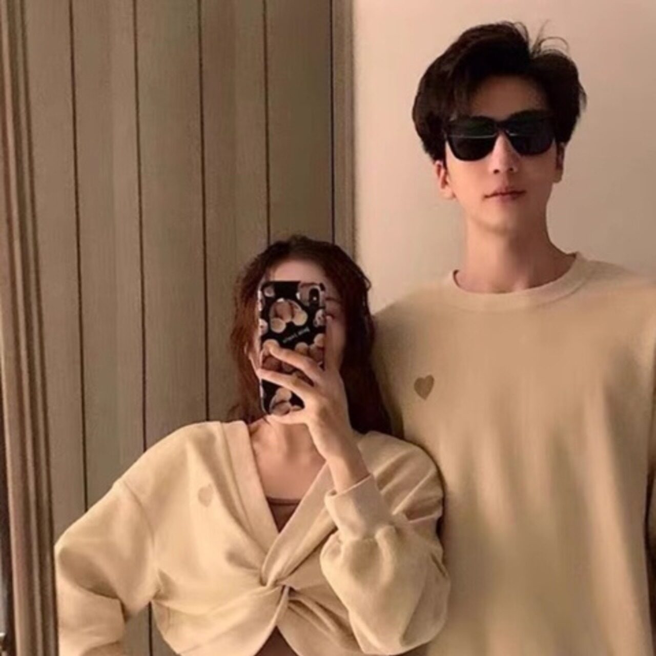 ペアルック 韓国風 ハートペア ワンピース＆トレーナー