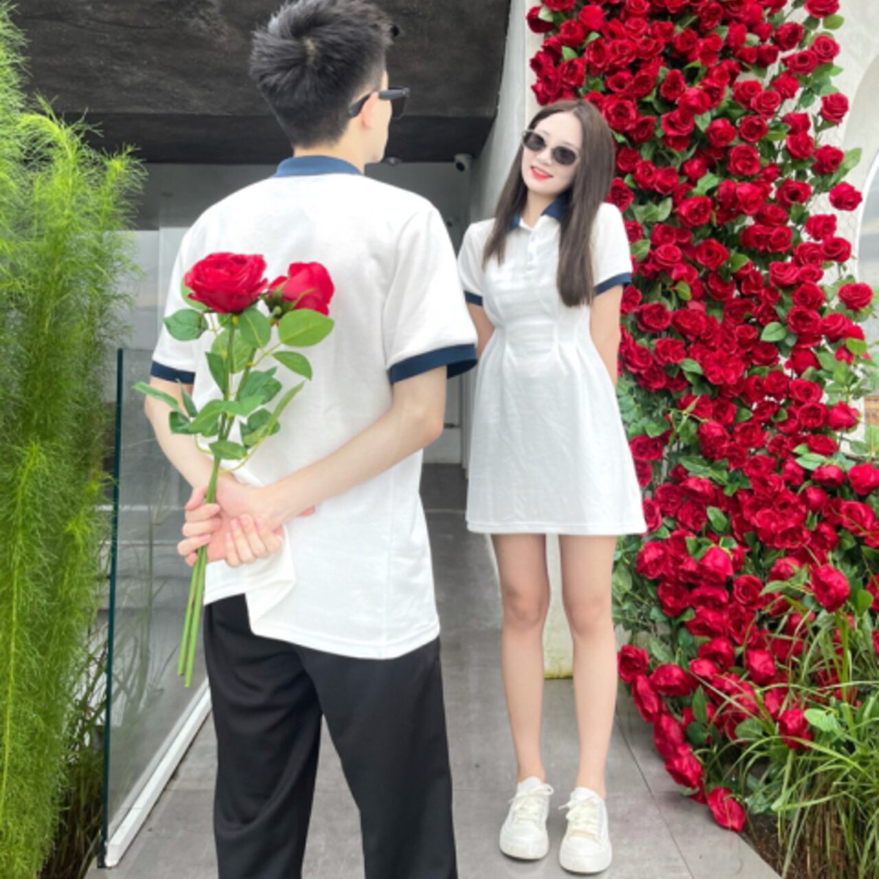 ワンポイント ポロワンピ付き ペアルックポロシャツ