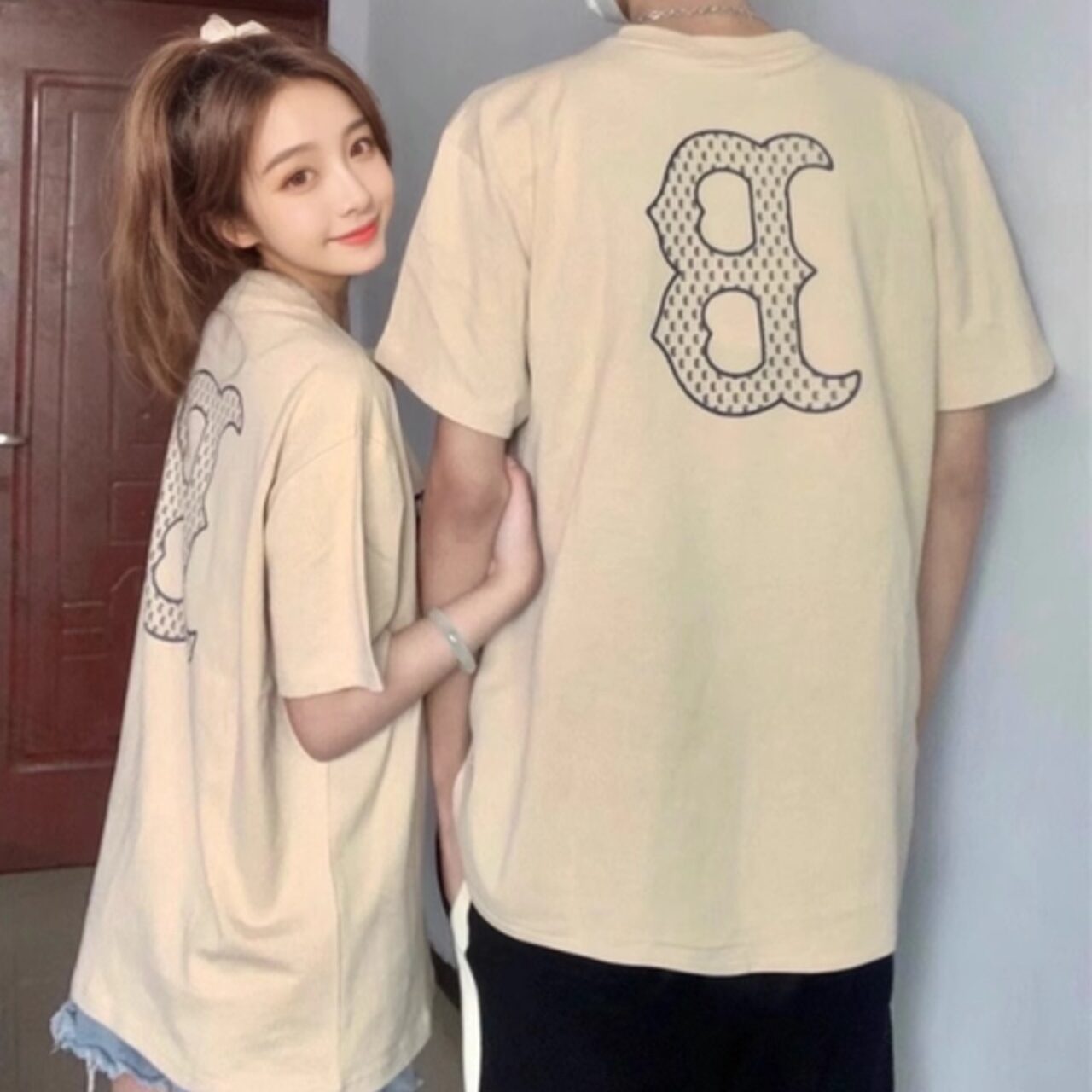 高品質コットン カップル半袖Tシャツ（人気のスタイル）