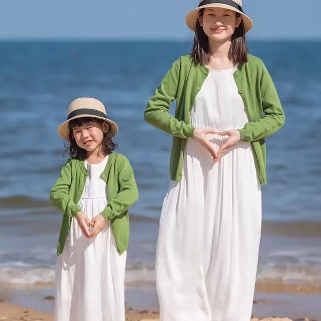 親子ペアルック 夏の思い出 麦わら帽子 母娘帽子