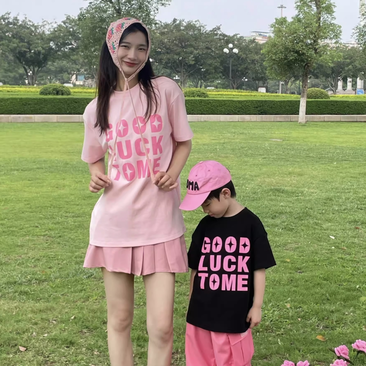 親子ペアルック おしゃれストリート 半袖 母娘Tシャツ