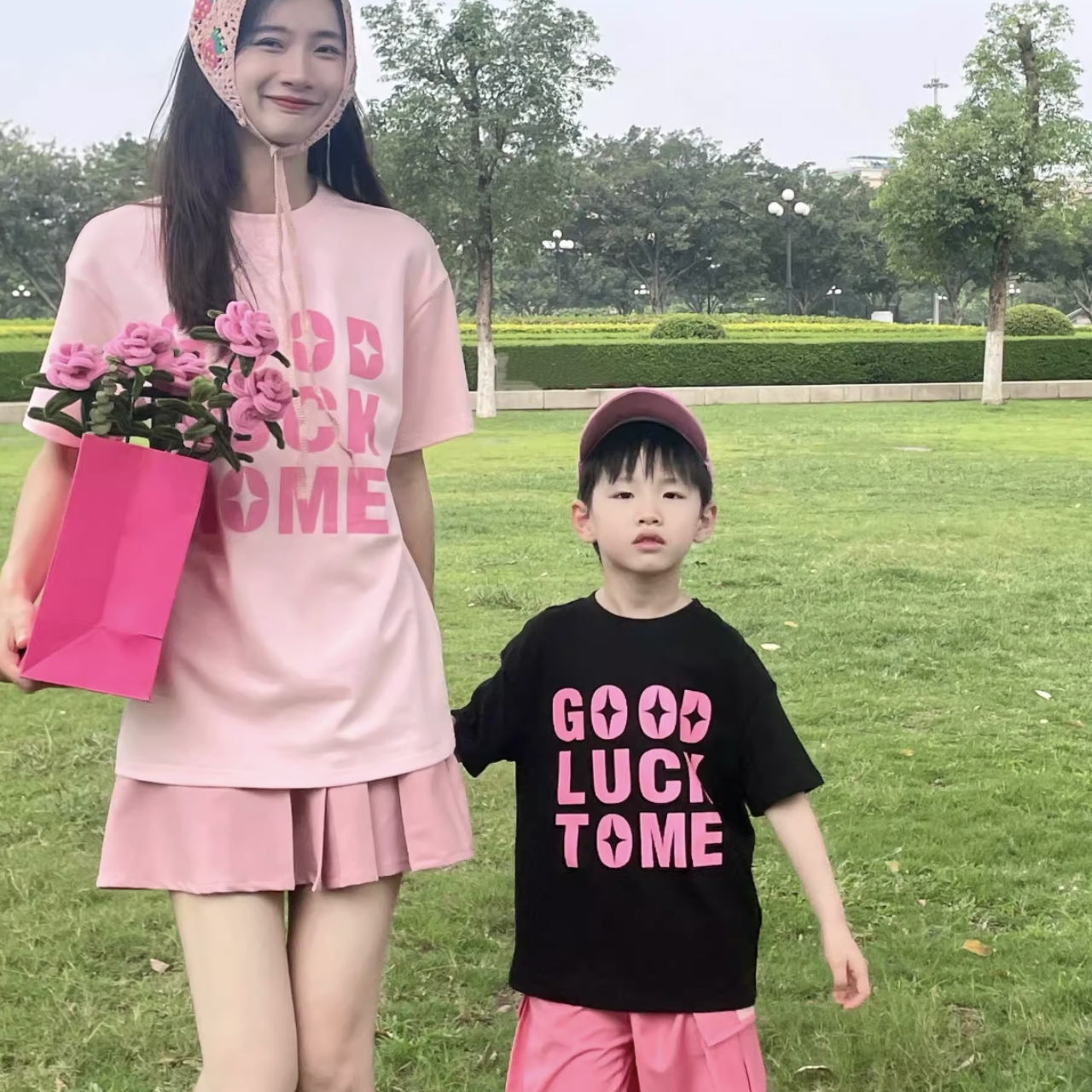 親子ペアルック おしゃれストリート 半袖 母娘Tシャツ