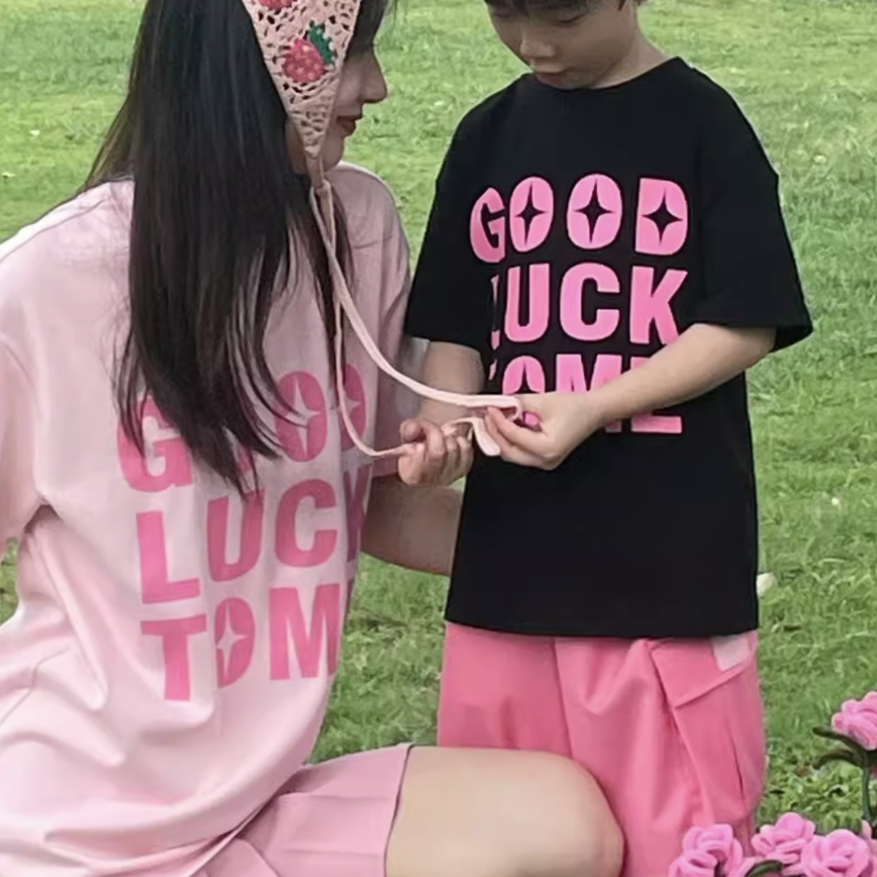 親子ペアルック おしゃれストリート 半袖 母娘Tシャツ