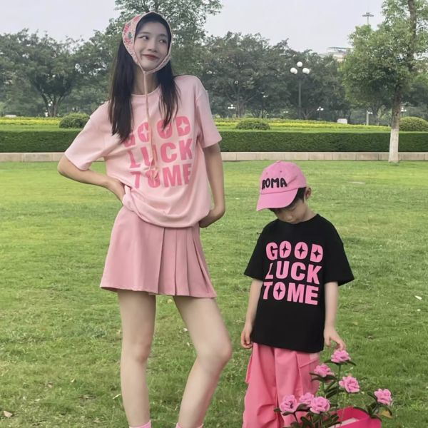 親子ペアルック おしゃれストリート 半袖 母娘Tシャツ