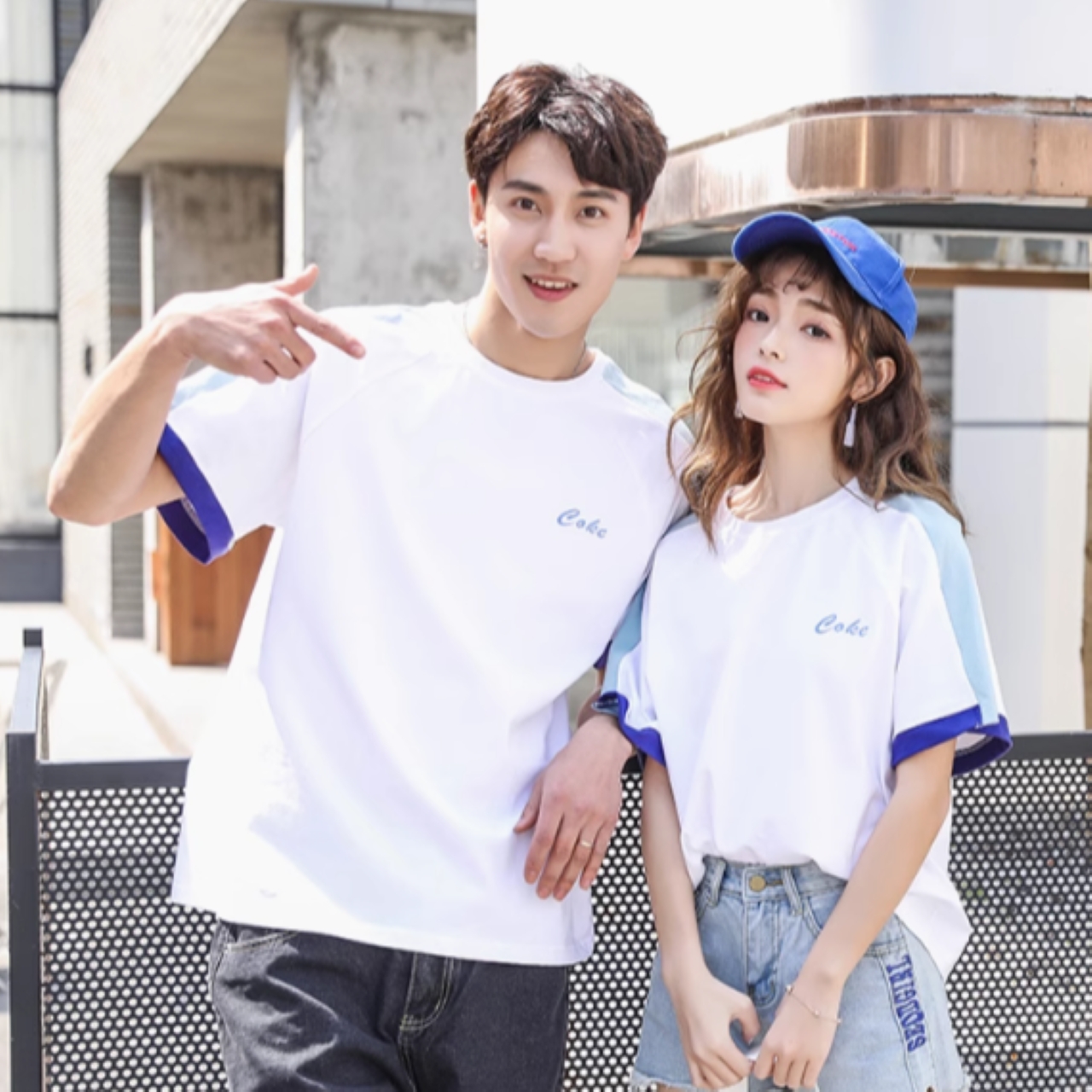 ペアルック アームライン半袖Tシャツ