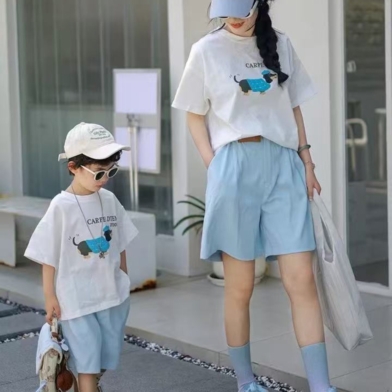 親子ペアルック ダックスフンドTシャツ