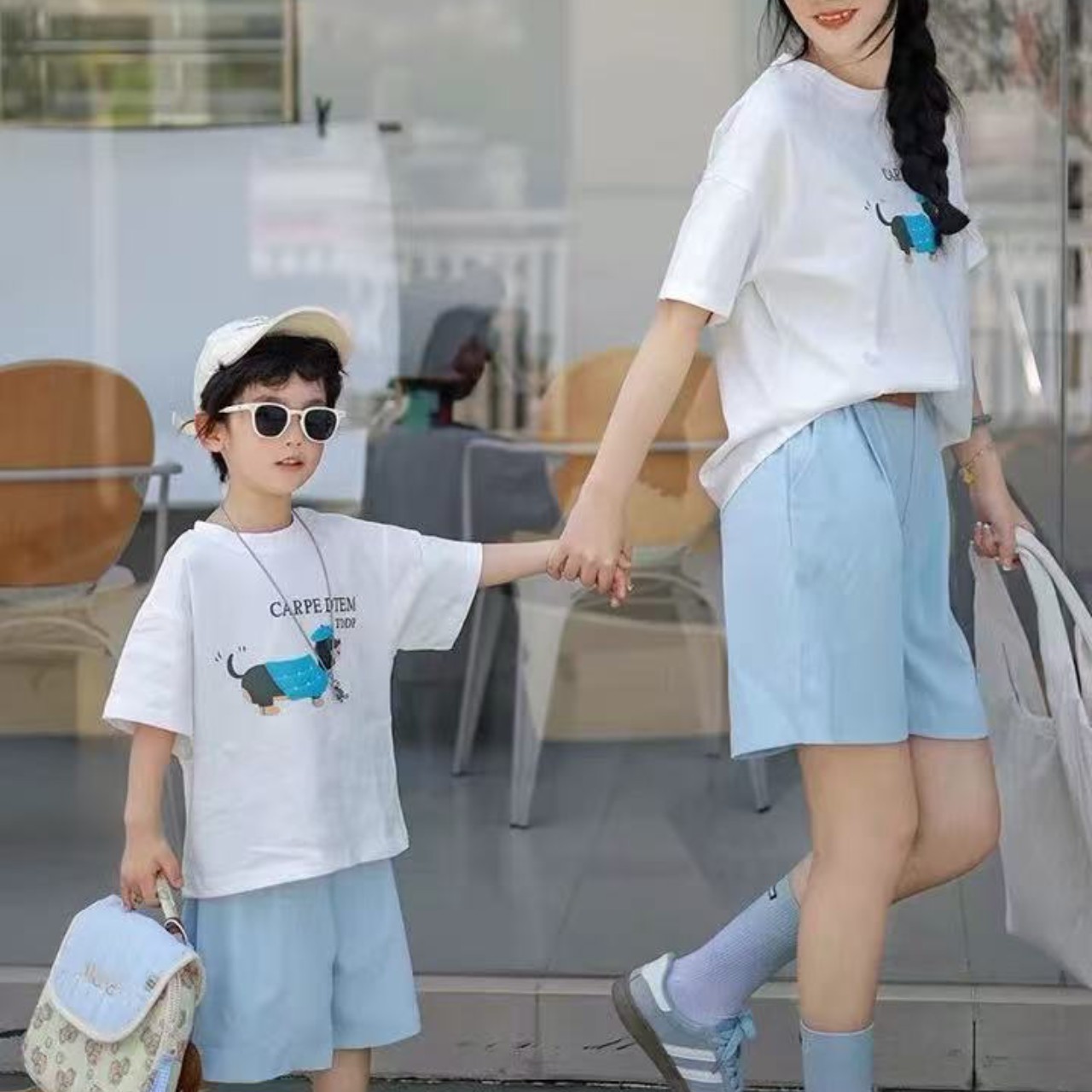 親子ペアルック ダックスフンドTシャツ