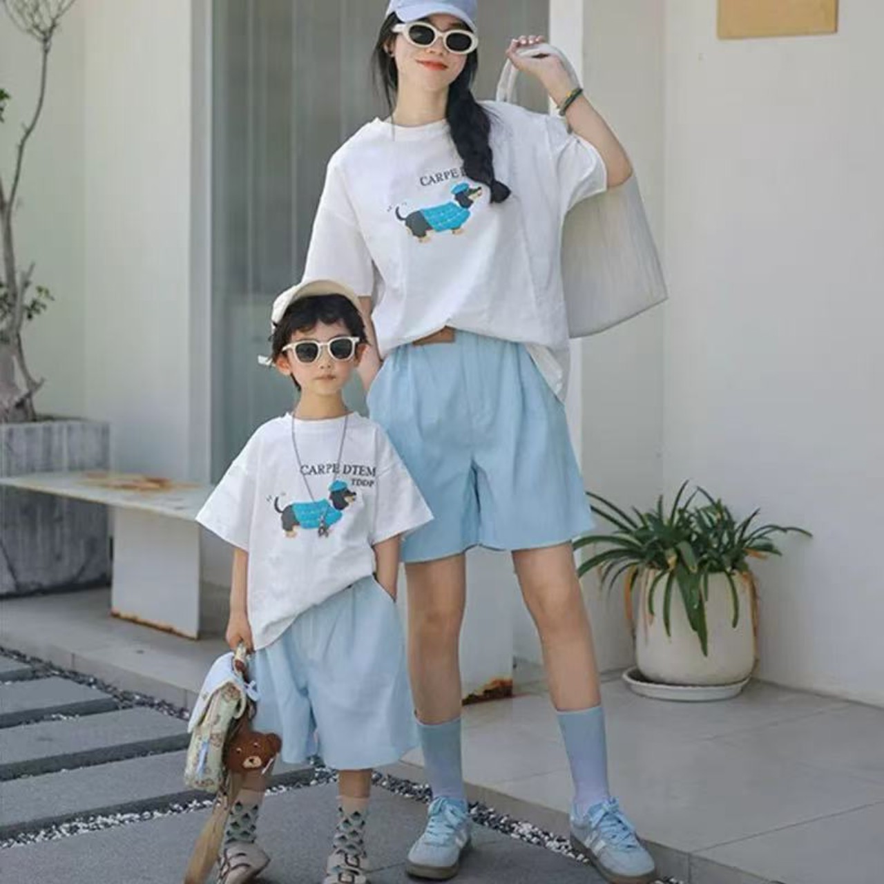 親子ペアルック ダックスフンドTシャツ