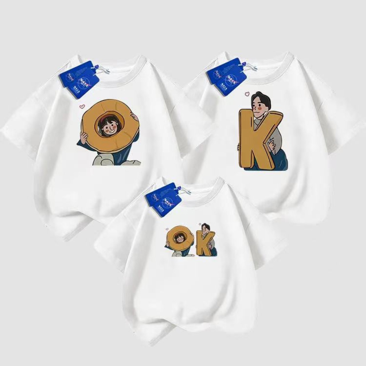 親子ペアルック OKイラストTシャツ