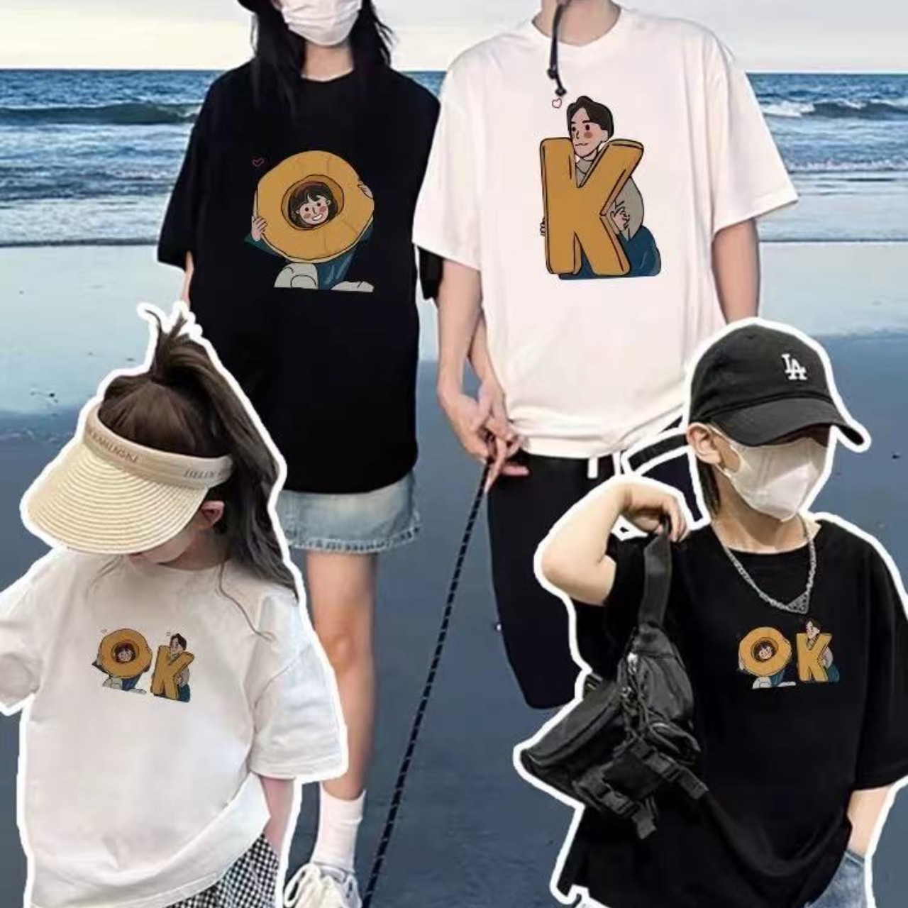親子ペアルック OKイラストTシャツ