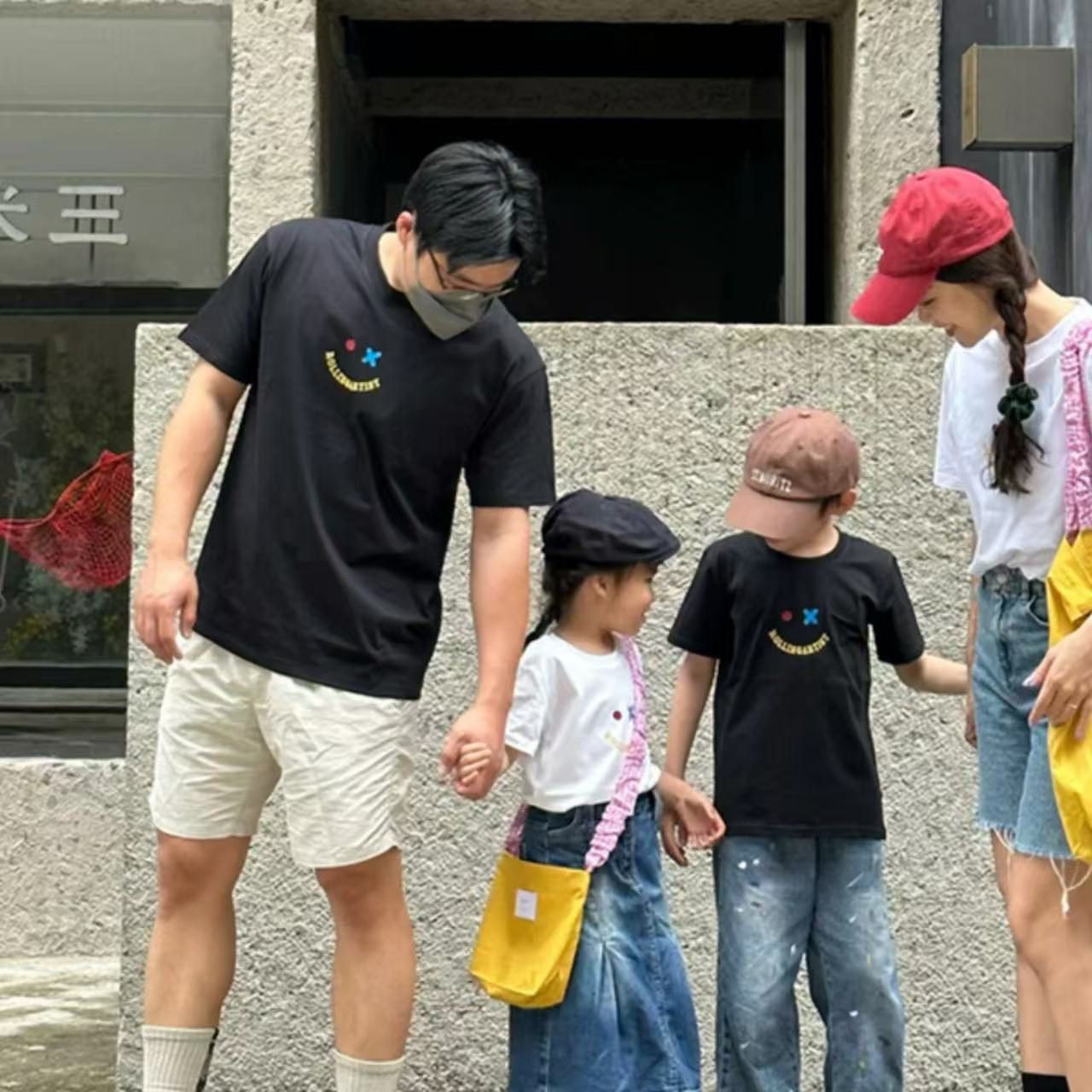 親子ペアルック バックハートTシャツ