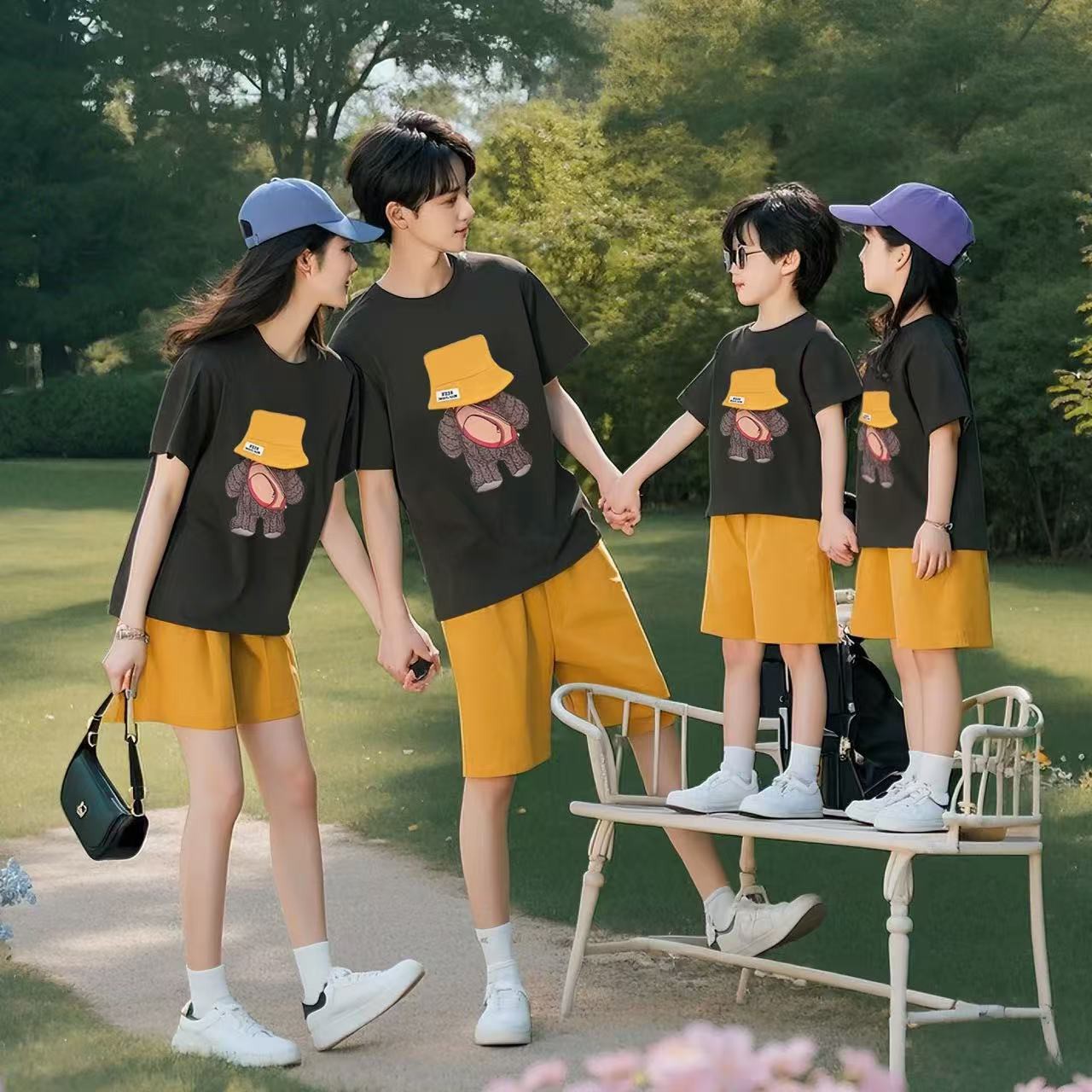 親子ペアルック ハットベアーTシャツ