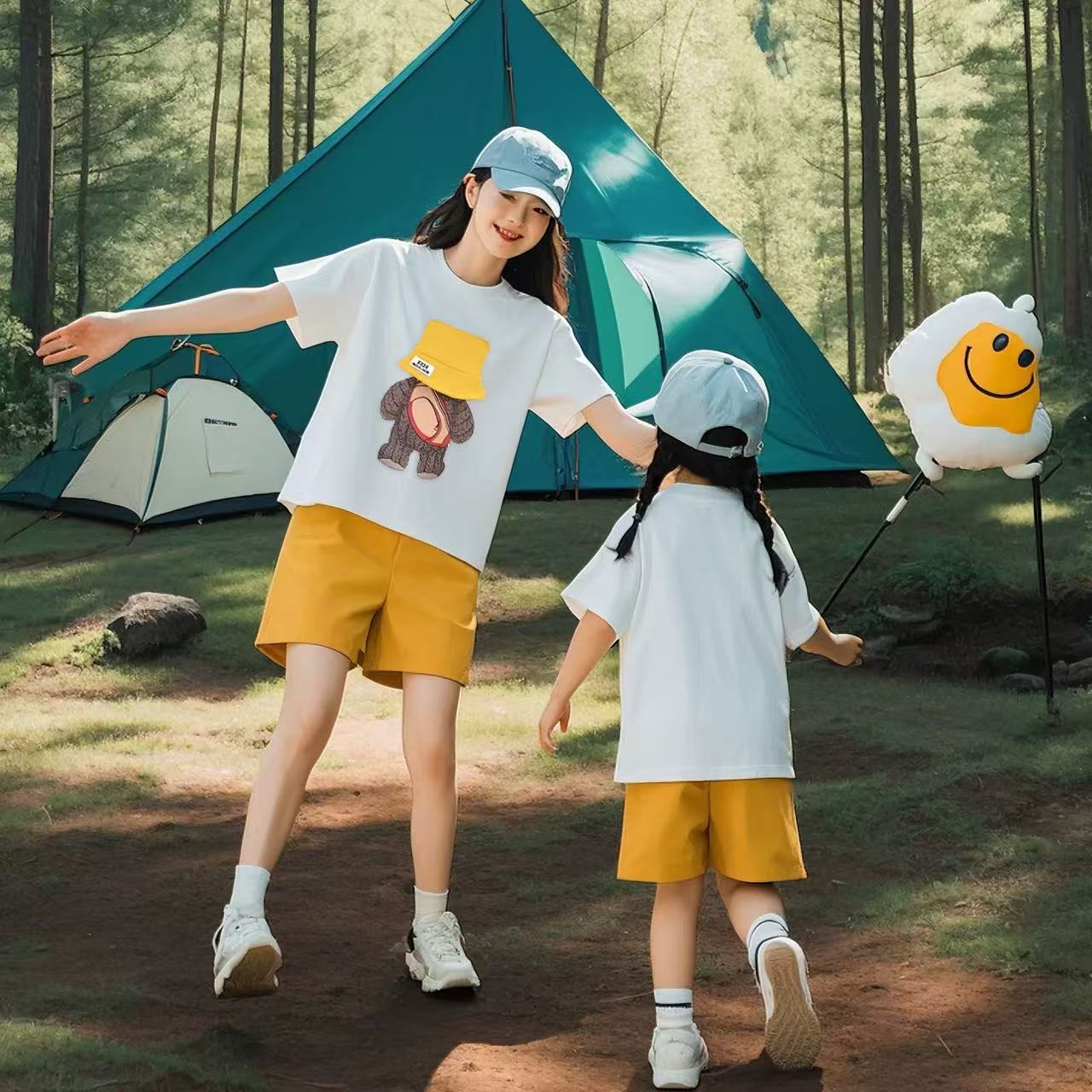 親子ペアルック ハットベアーTシャツ