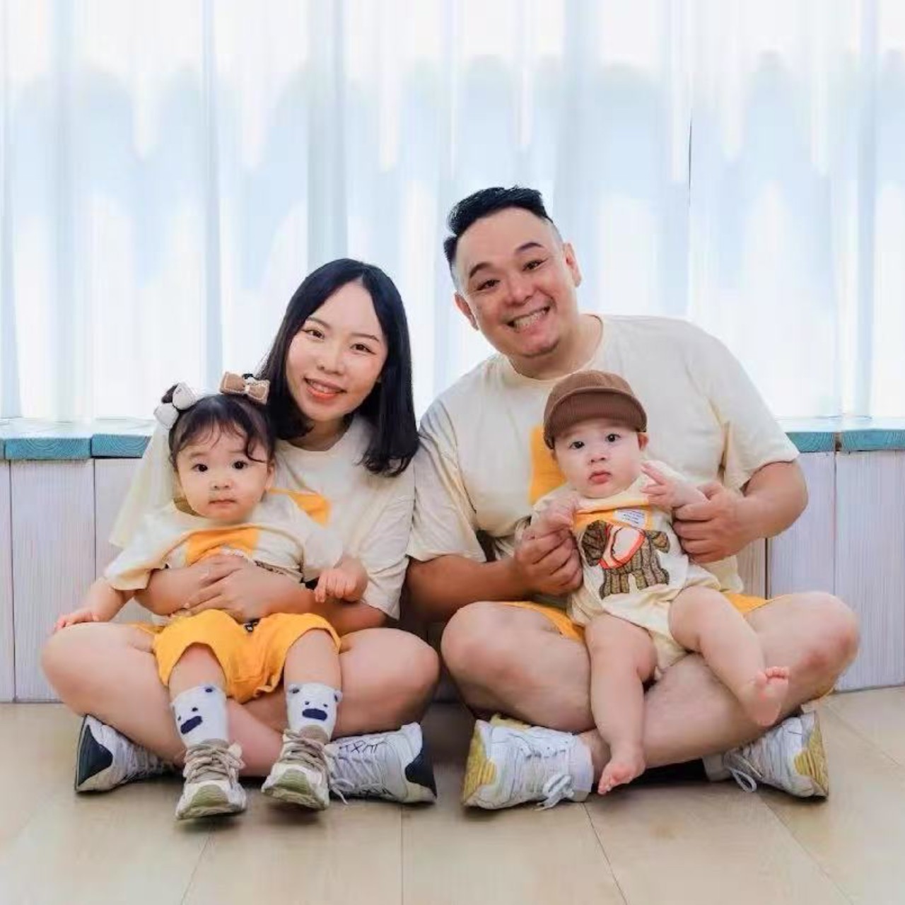 親子ペアルック ハットベアーTシャツ