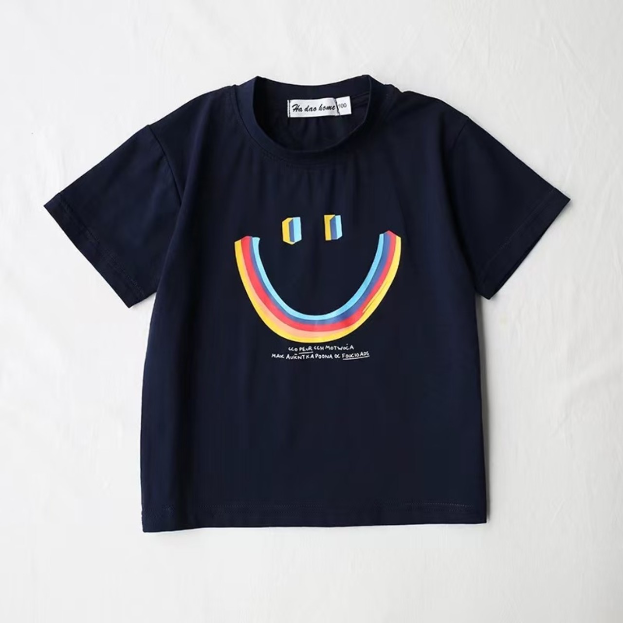 親子ペアルック レインボースマイルTシャツ