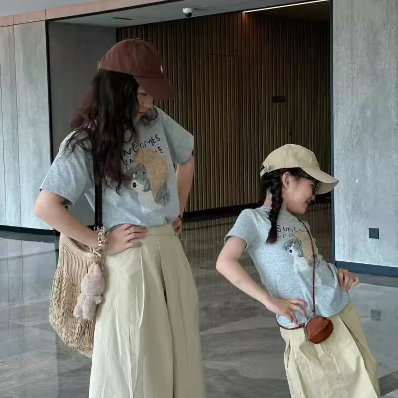 親子ペアルック パーマネントドッグTシャツ