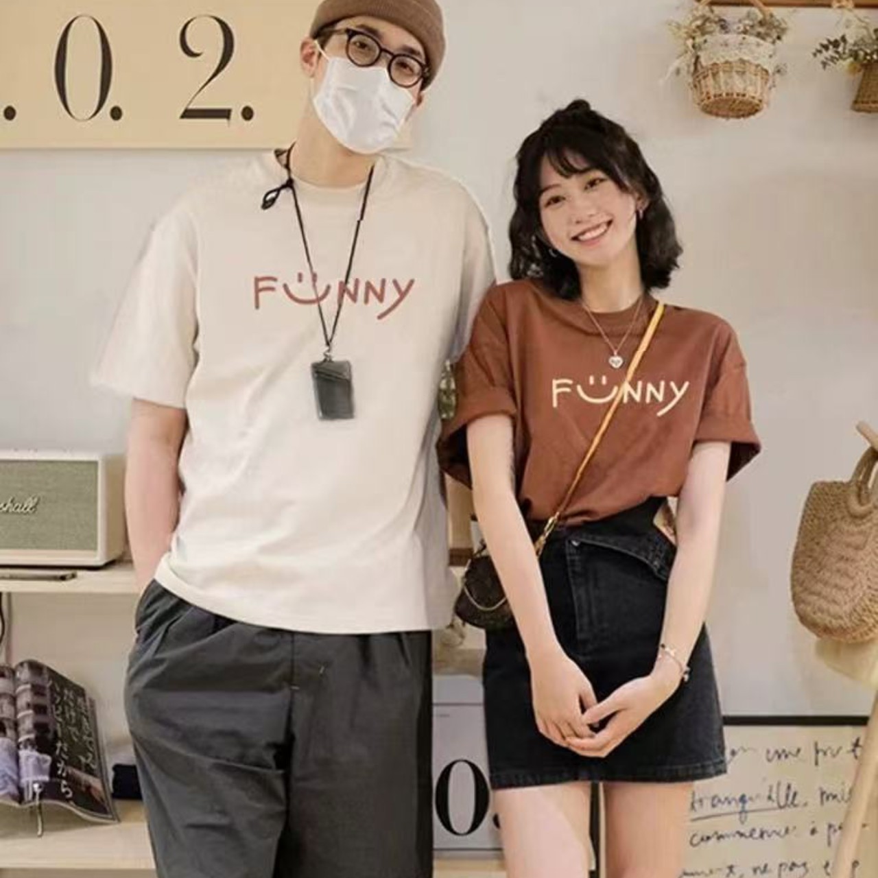 親子ペアルック 手書き風ファニーTシャツ