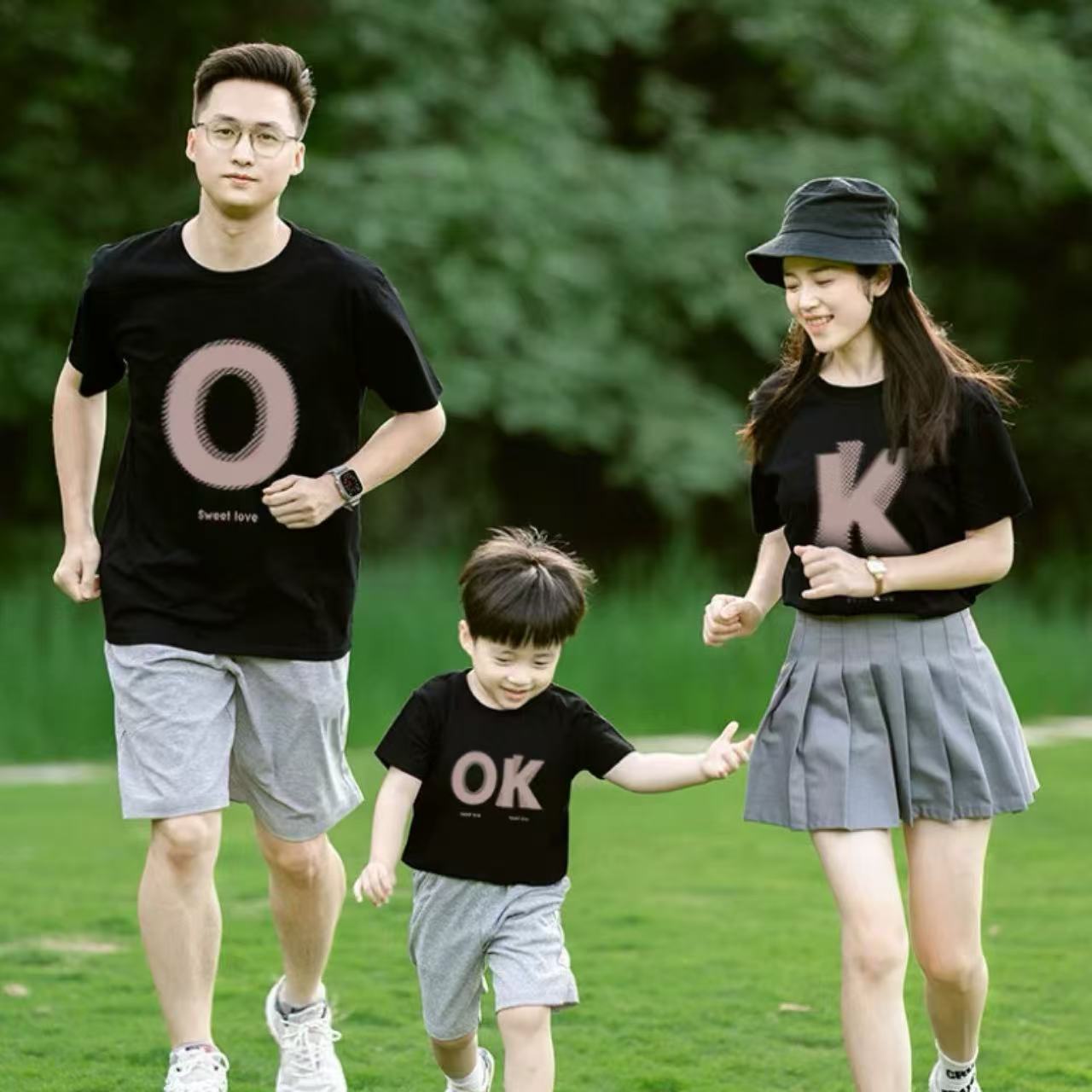 親子ペアルック OKおそろい家族リンクTシャツ