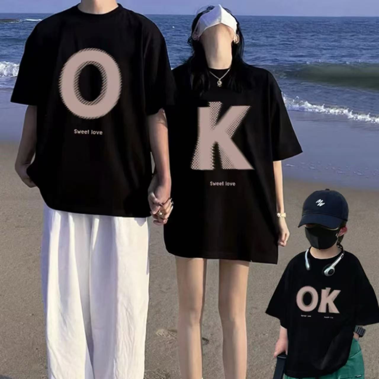 親子ペアルック OKおそろい家族リンクTシャツ