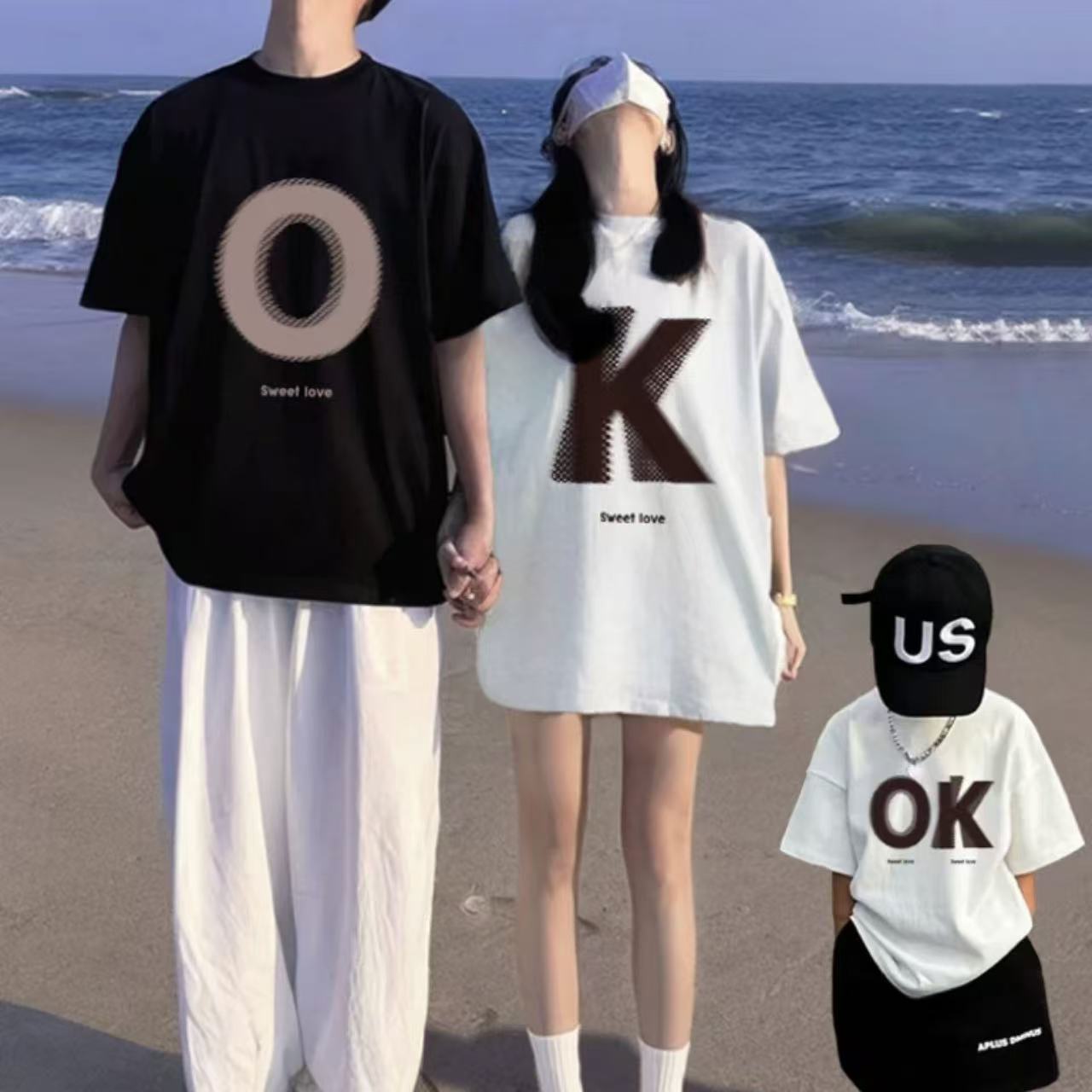 親子ペアルック OKおそろい家族リンクTシャツ