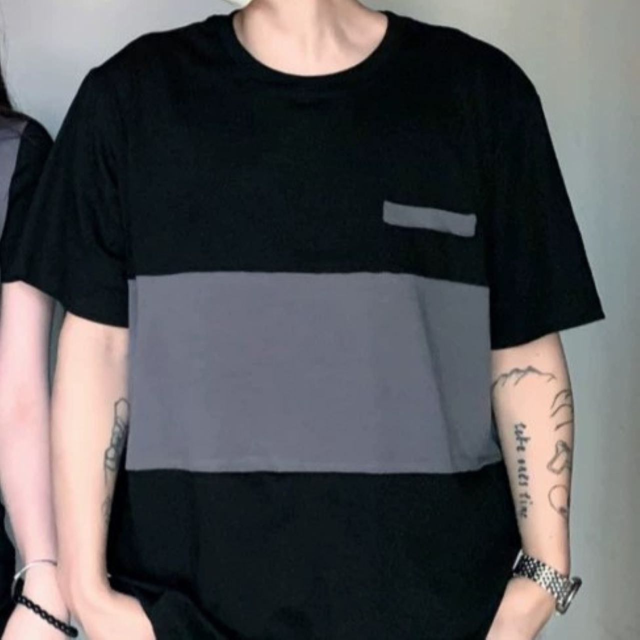 カップルペアルック 細見えTシャツ&ワンピース