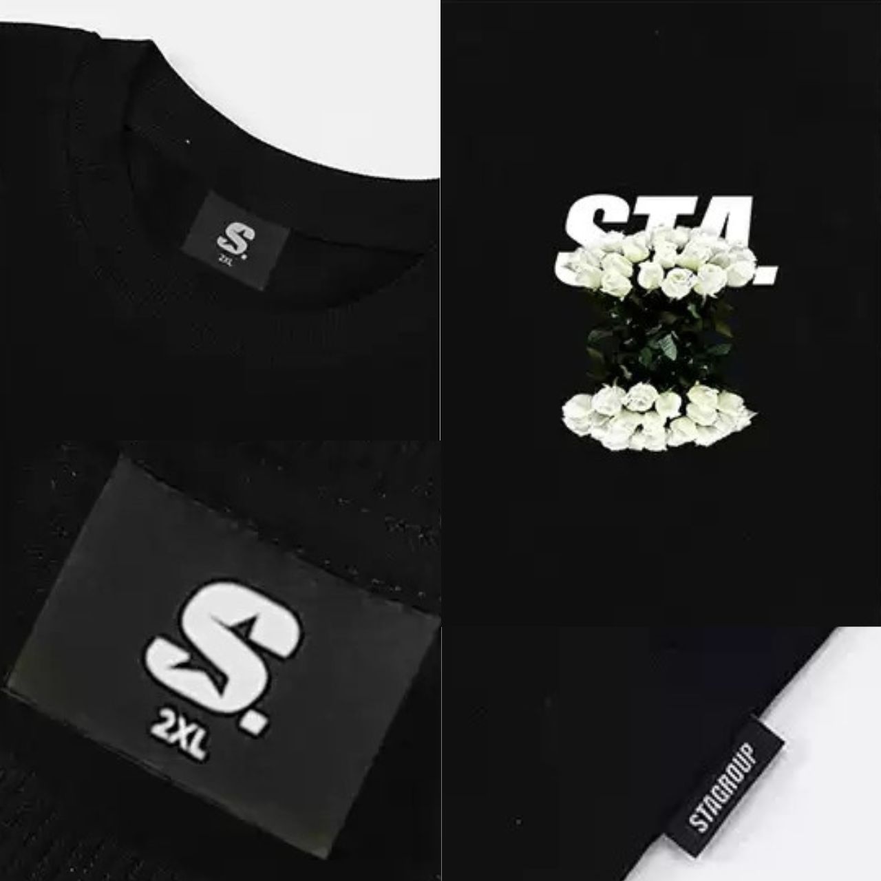 カップルペアルック 【STA】花柄プリント ヘビーウェイトコットンTシャツ
