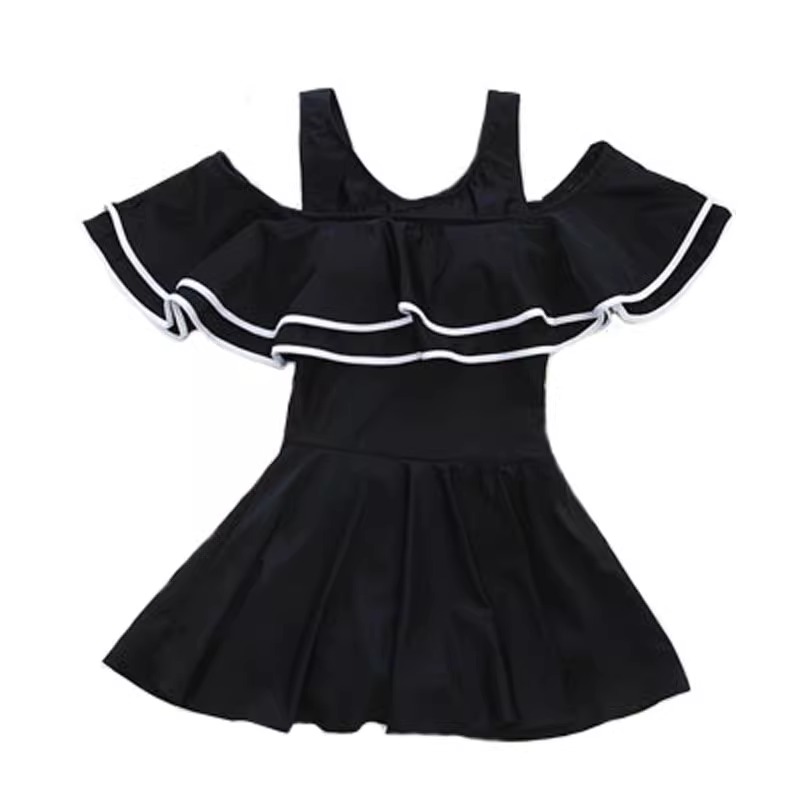 親子ペアルック オフショルダー フリル ワンピース水着