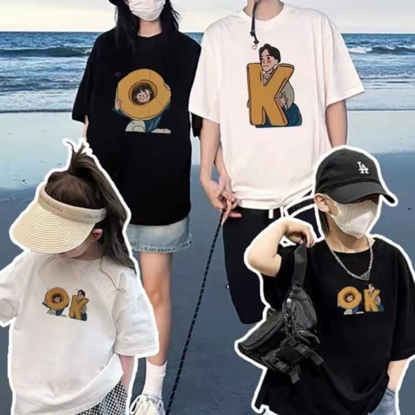 親子ペアルック OKイラストTシャツ