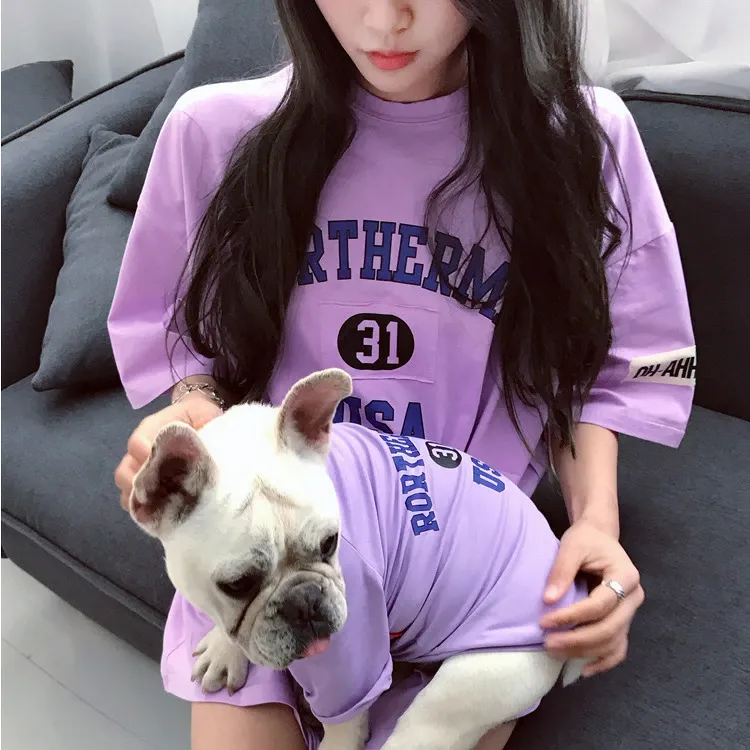 ペットペアルック ヴィンテージ風 アーチロゴTシャツ