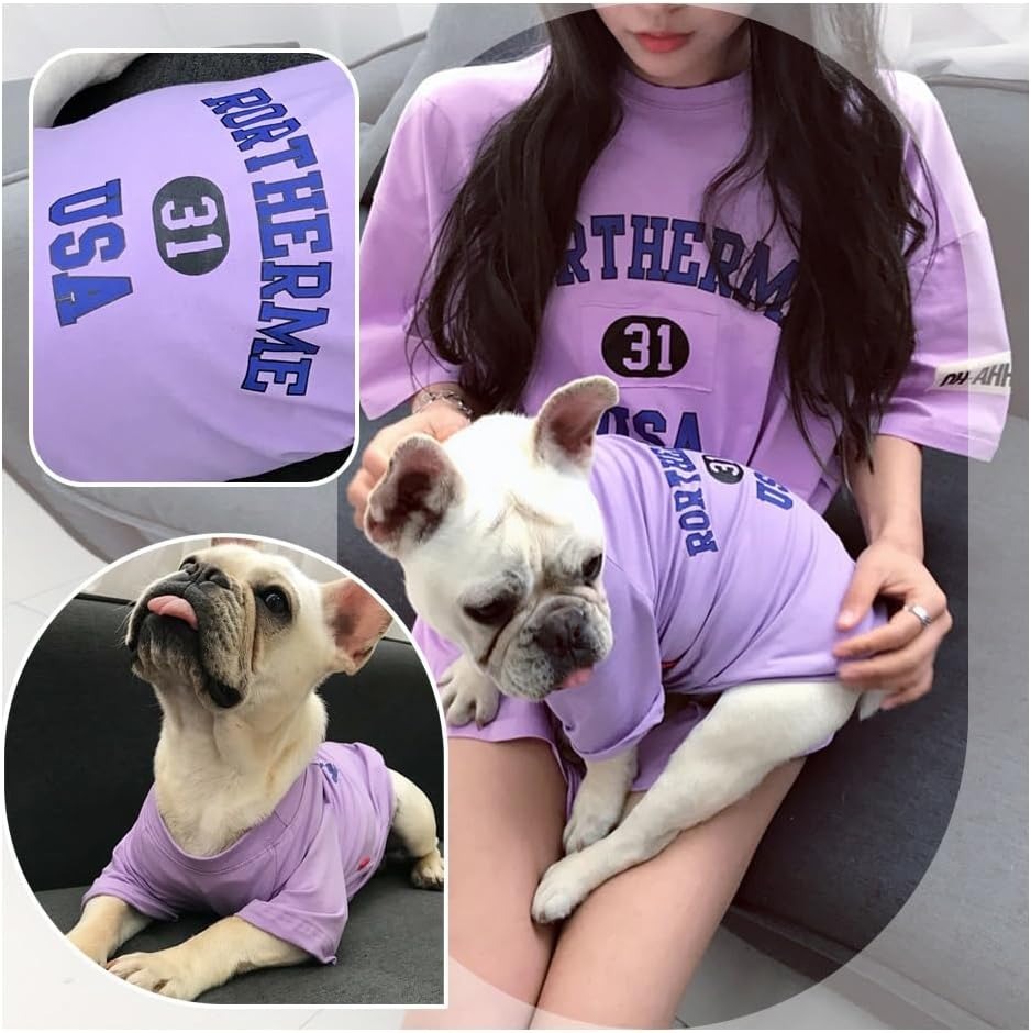 ペットペアルック ヴィンテージ風 アーチロゴTシャツ