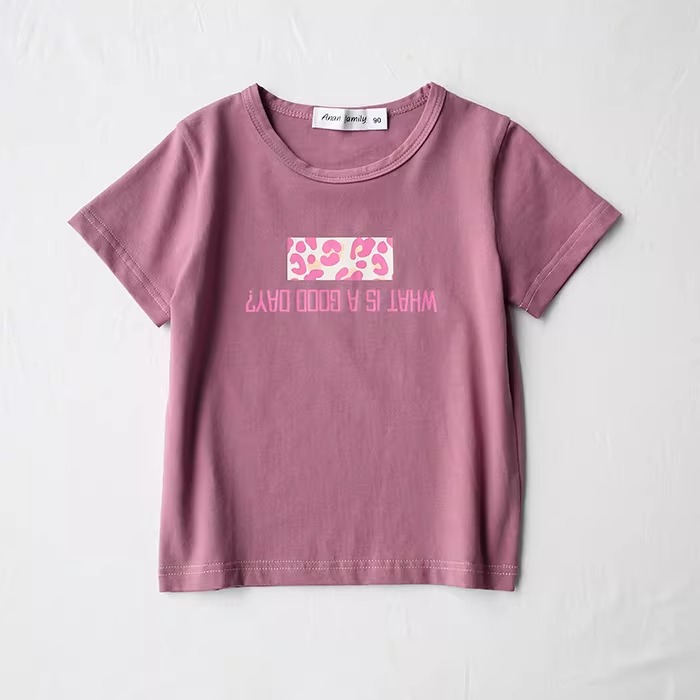 親子ペアルック レオパードアクセント Tシャツ・ロンパース