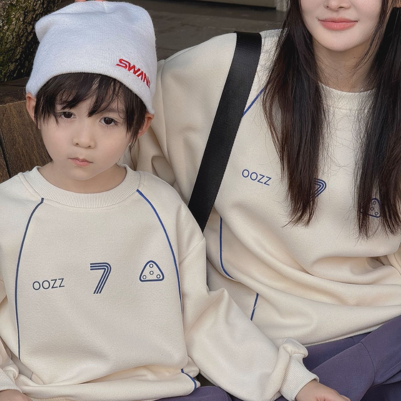 親子ペアルック トレーナー ファミリーお揃い ゆったりスポーツ風
