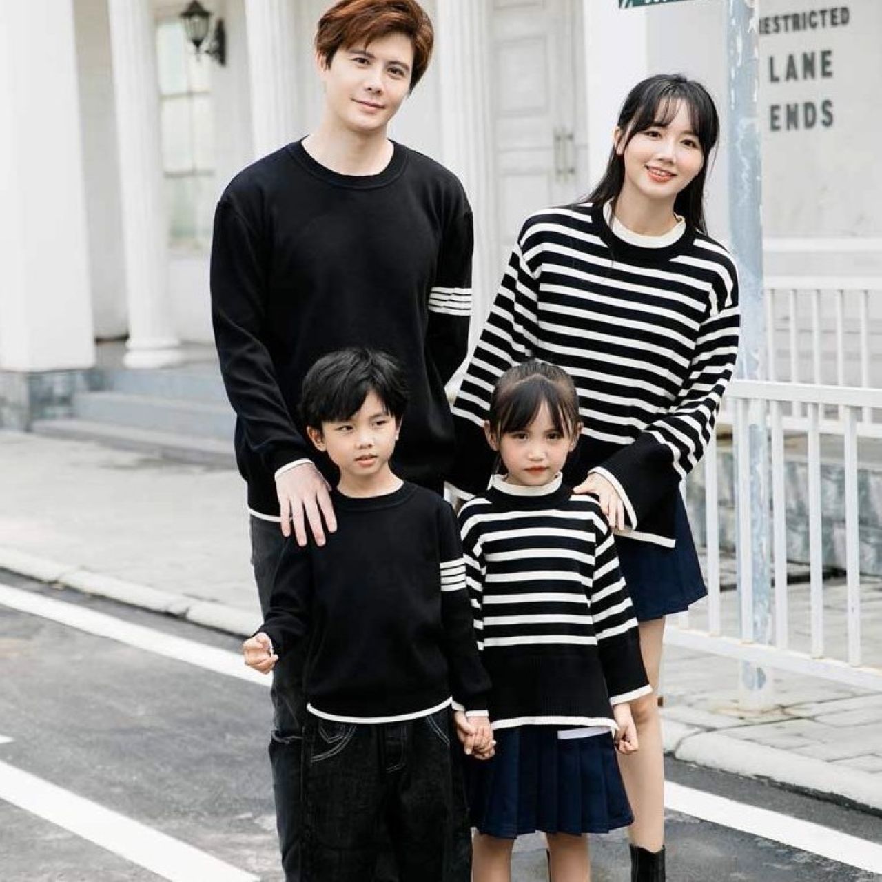 親子ペアルック ボーダー ニット セーター おしゃれ 高級感