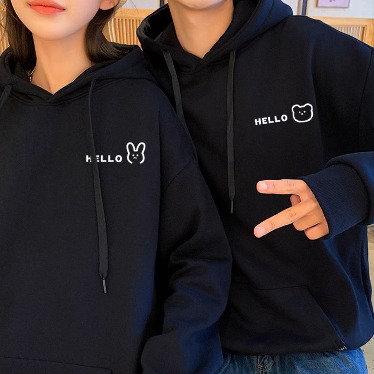 カップルペアルック もふもふベアパーカー 【2点セット】 ユニセックス