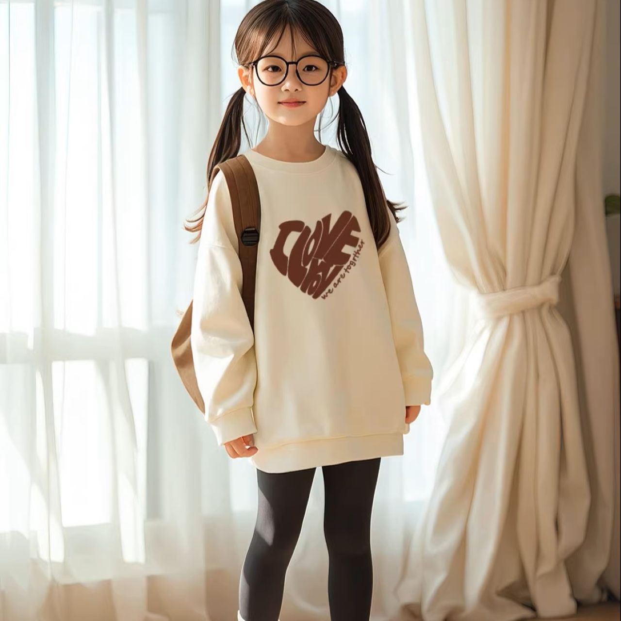 親子ペアルック ナチュラルハートロゴ トレーナー・ロンパース