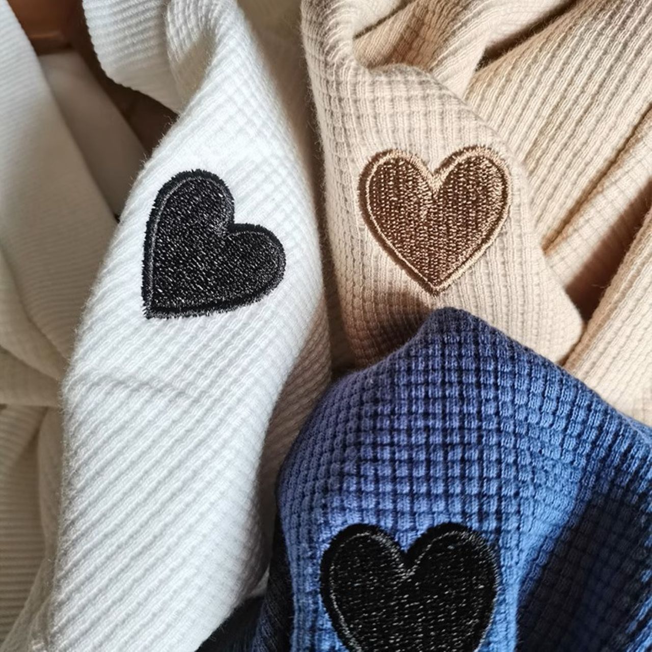 親子ペアルック ハートモチーフ トレーナー＆ワンピース＆ロンパース