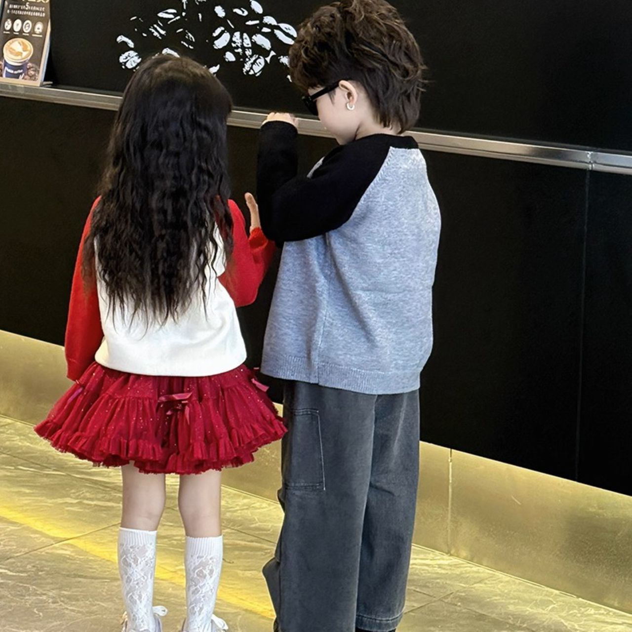 親子ペアルック スマイルリンク ラグランニット